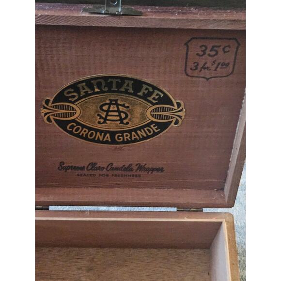 VINTAGE Santa Fe High Grade Corona Grand Cigar Box - Picture 1 of 10